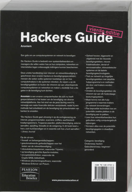 Achterkant van Hackers guide