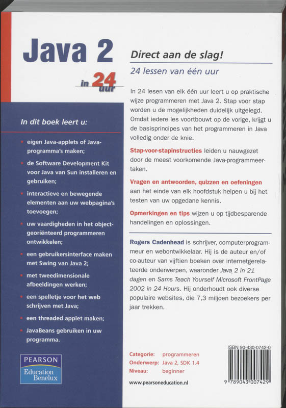 Achterkant van Java 2 in 24 uur