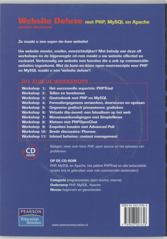 Achterkant van Website Deluxe met PHP, MySQL en Apache
