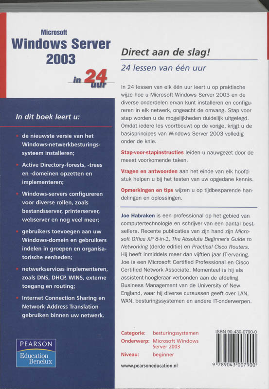 Achterkant van Microsoft Windows Server 2003 in 24 uur