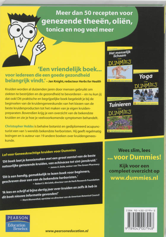 Achterkant van Geneeskrachtige kruiden voor Dummies