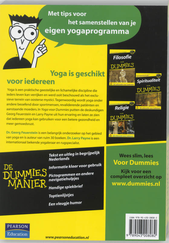 Achterkant van Yoga voor Dummies
