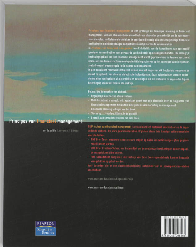 Achterkant van Principes van Financieel Management