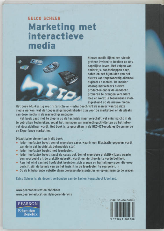 Achterkant van Marketing met interactieve media