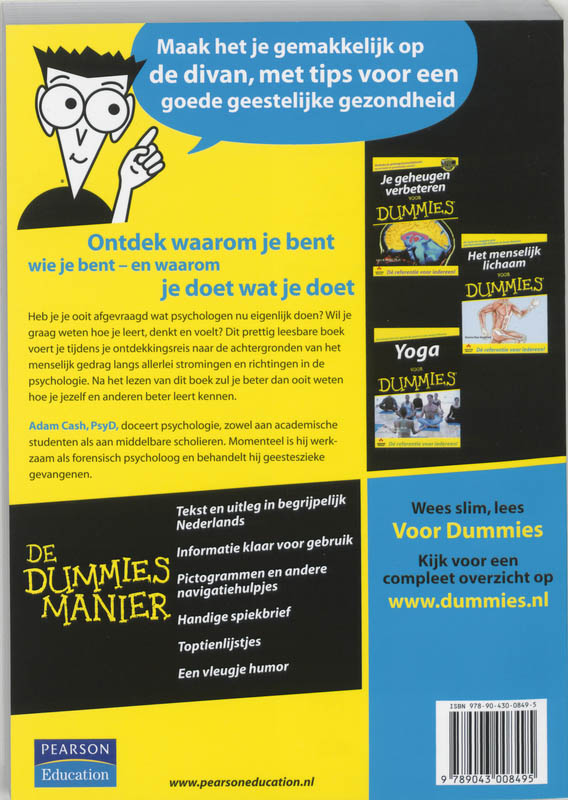 Achterkant van Psychologie voor Dummies