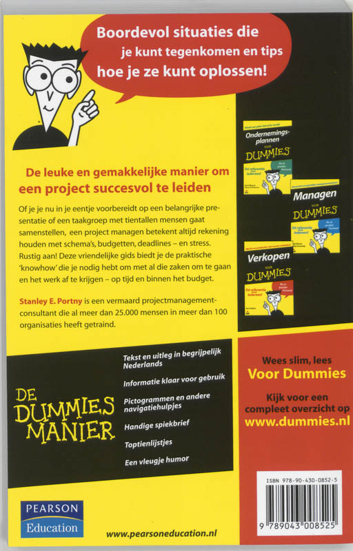 Achterkant van Projectmanagement voor Dummies