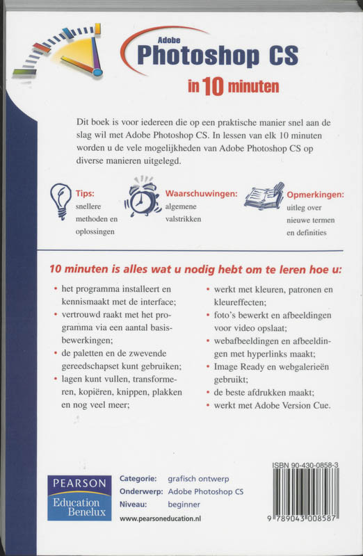 Achterkant van Adobe Photoshop CS in 10 minuten