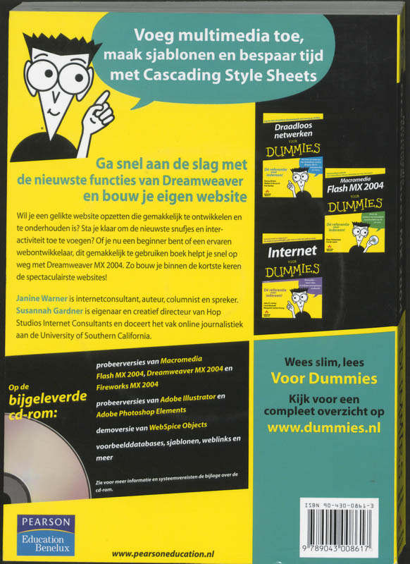 Achterkant van Macromedia Dreamweaver MX 2004 voor Dummies