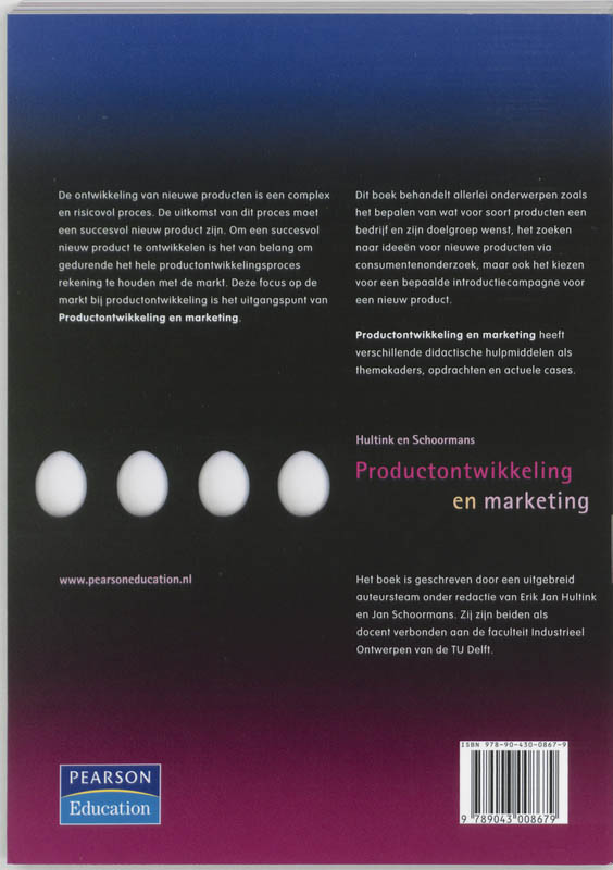 Achterkant van Productontwikkeling en marketing
