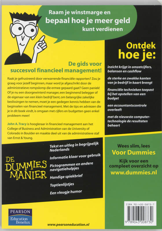 Achterkant van Financieel management voor Dummies