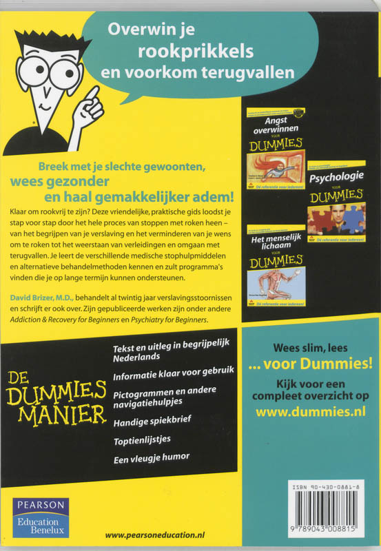 Achterkant van Stoppen met roken voor Dummies
