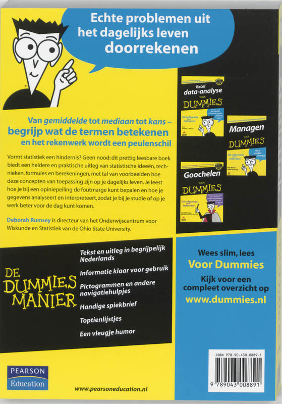 Achterkant van Statistiek voor Dummies