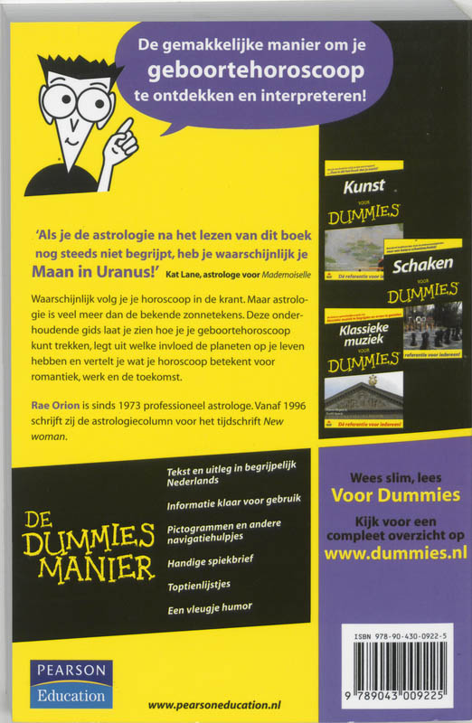 Achterkant van Astrologie voor Dummies