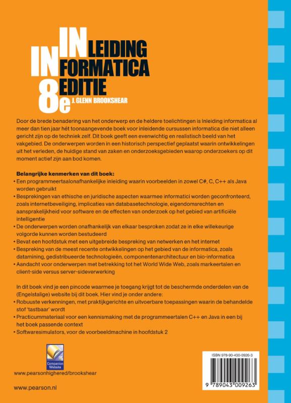 Achterkant van Inleiding Informatica