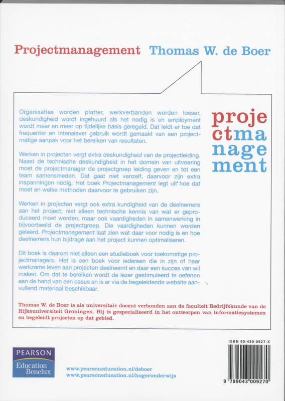 Achterkant van Projectmanagement