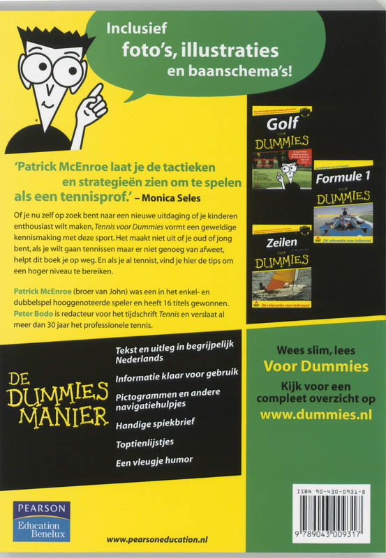 Achterkant van Tennis voor Dummies
