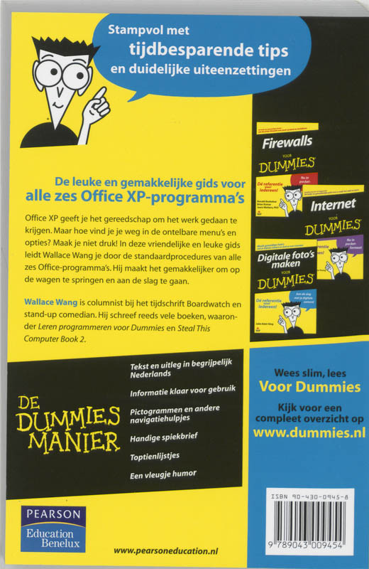 Achterkant van Office XP voor Dummies