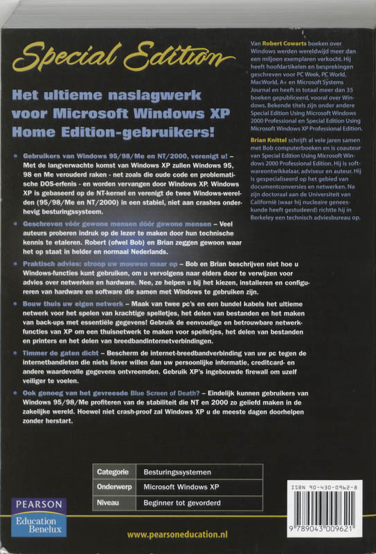 Achterkant van Alles over Microsoft Windows XP Home Edition