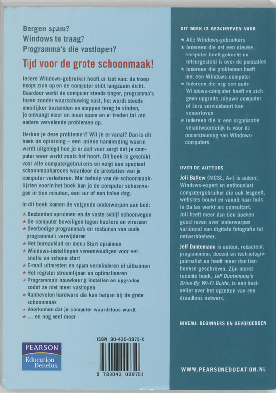 Achterkant van De grote Windows schoonmaak