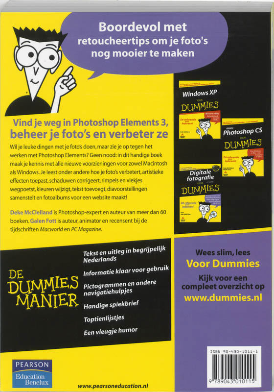Achterkant van Photoshop Elements 3 voor Dummies