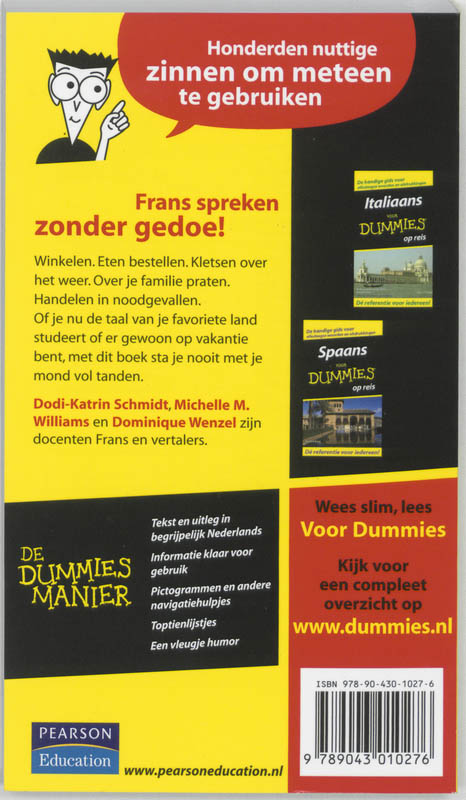 Achterkant van Frans voor Dummies op reis