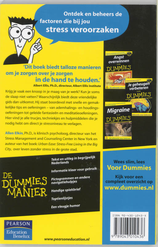 Achterkant van Stress voor Dummies