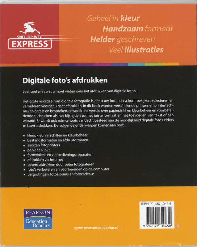 Achterkant van Digitale foto's afdrukken
