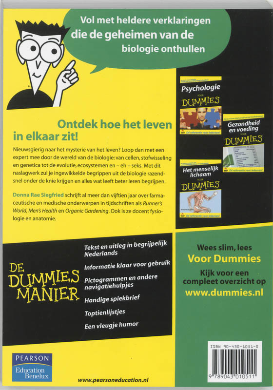 Achterkant van Biologie voor Dummies