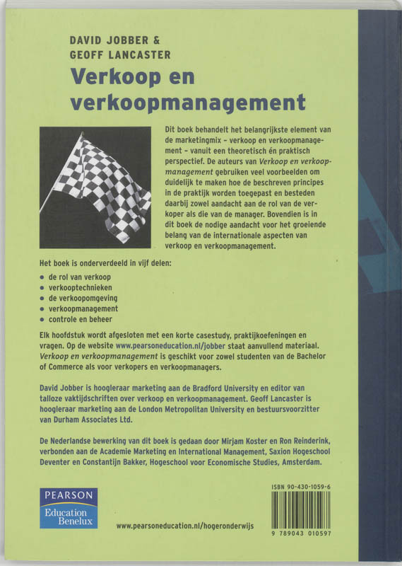 Achterkant van Verkoop en verkoopmanagement