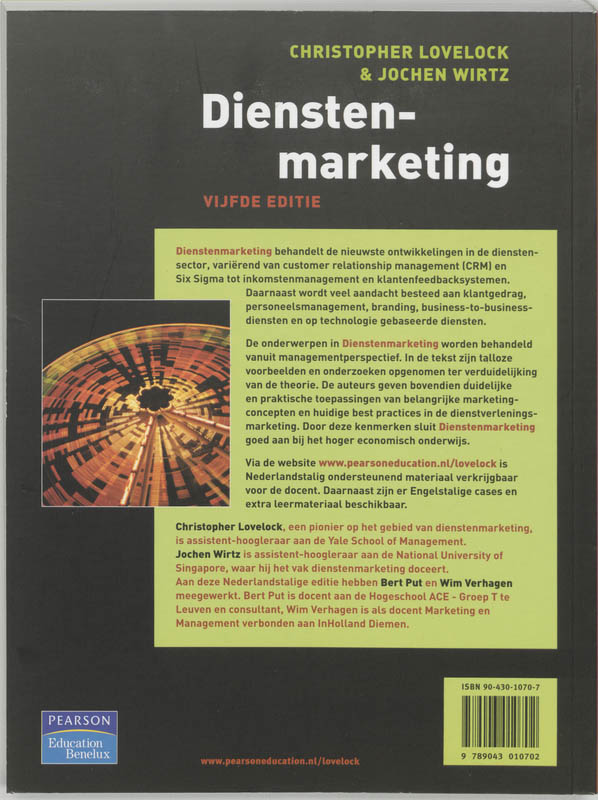 Achterkant van Dienstenmarketing