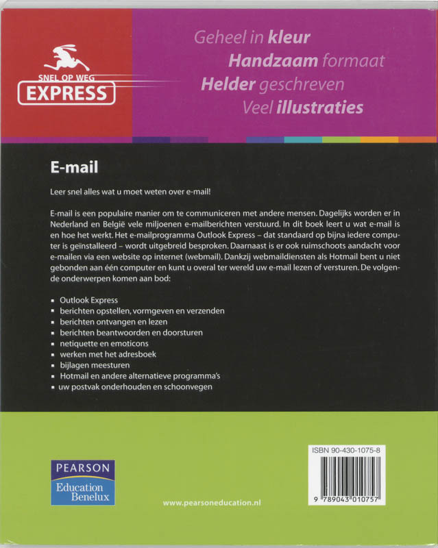Achterkant van Snel op weg Express: E-mail