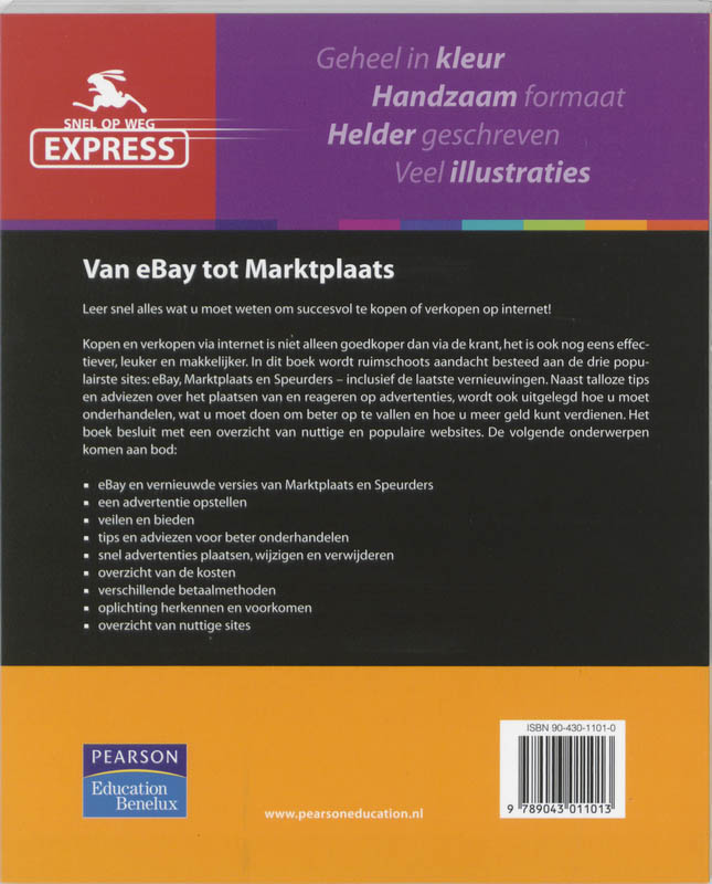 Achterkant van Snel op weg Express Van eBay tot Marktplaats.nl
