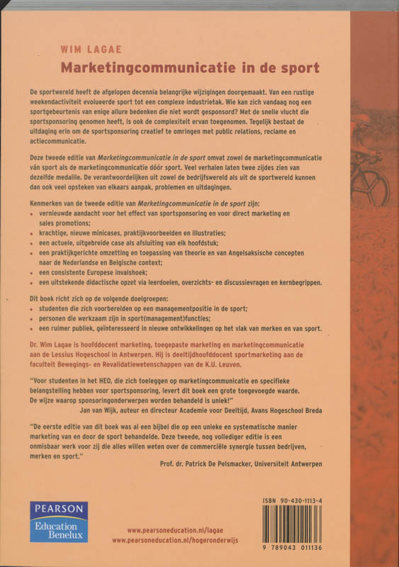 Achterkant van Marketingcommunicatie in de sport