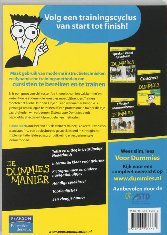 Achterkant van Trainen voor Dummies