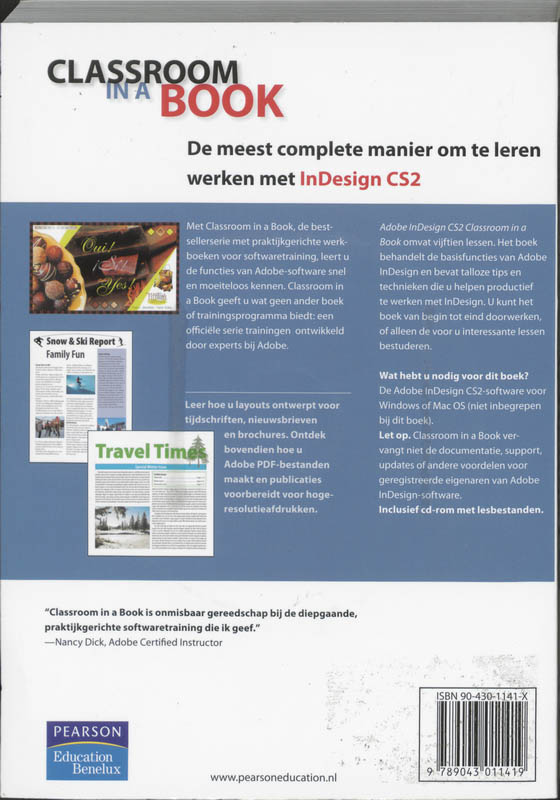 Achterkant van Adobe InDesign CS2