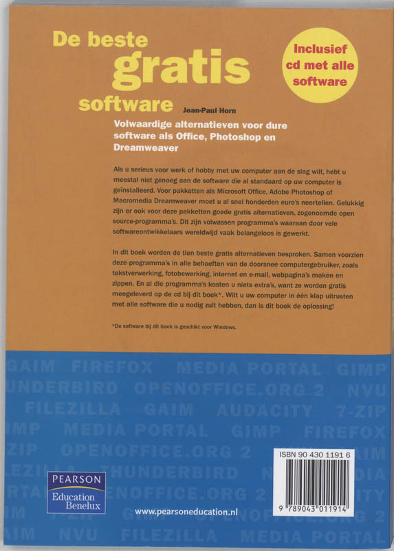 Achterkant van Gratis software voor werk en hobby