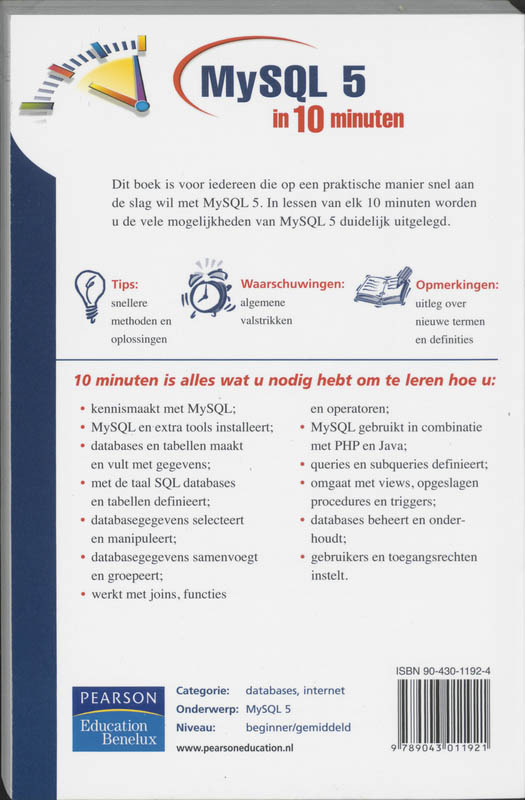 Achterkant van MySQL 5 in 10 minuten