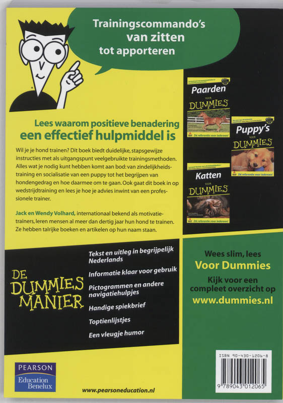 Achterkant van Honden trainen voor Dummies