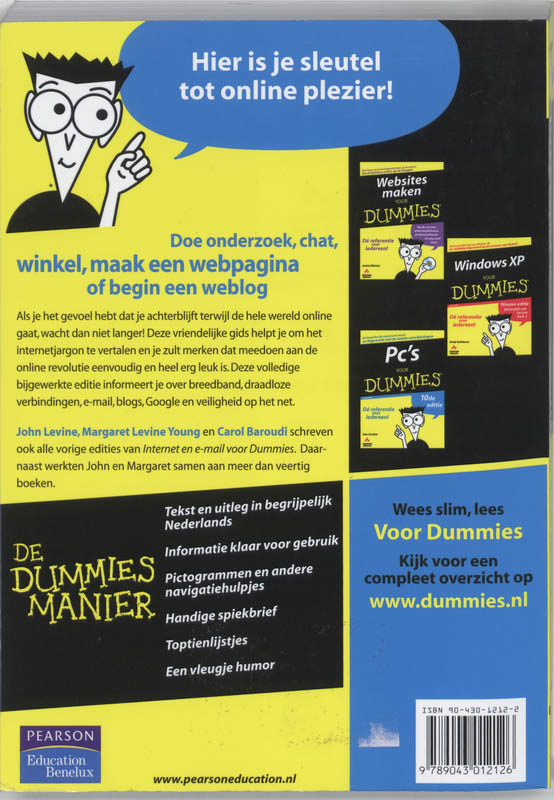 Achterkant van Internet en e-mail voor Dummies