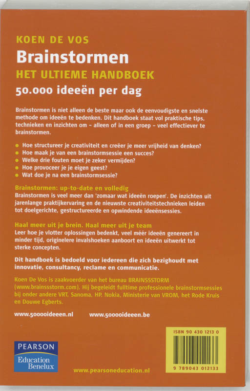 Achterkant van Brainstormen 50.000 ideeen per dag!