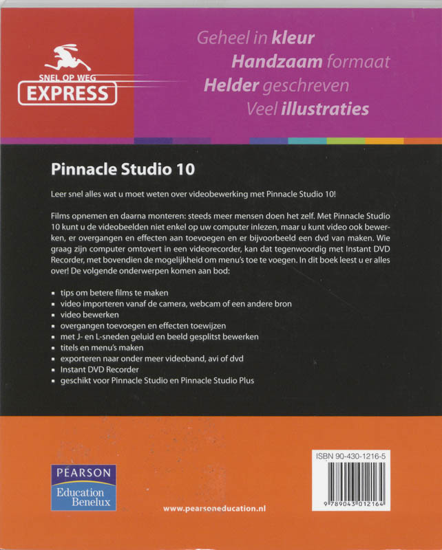 Achterkant van Snel op weg Express Pinnacle Studio 10