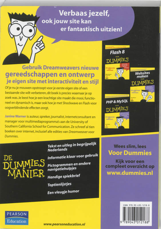 Achterkant van Dreamweaver 8 voor Dummies