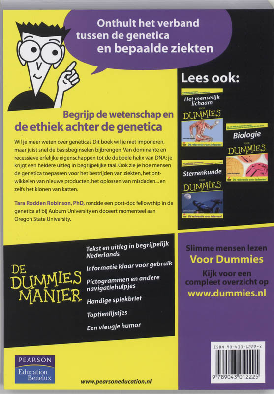 Achterkant van Genetica voor Dummies