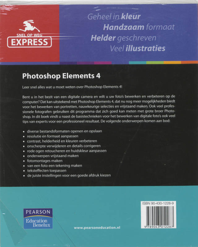 Achterkant van Snel op Weg Express Photoshop Elements 4