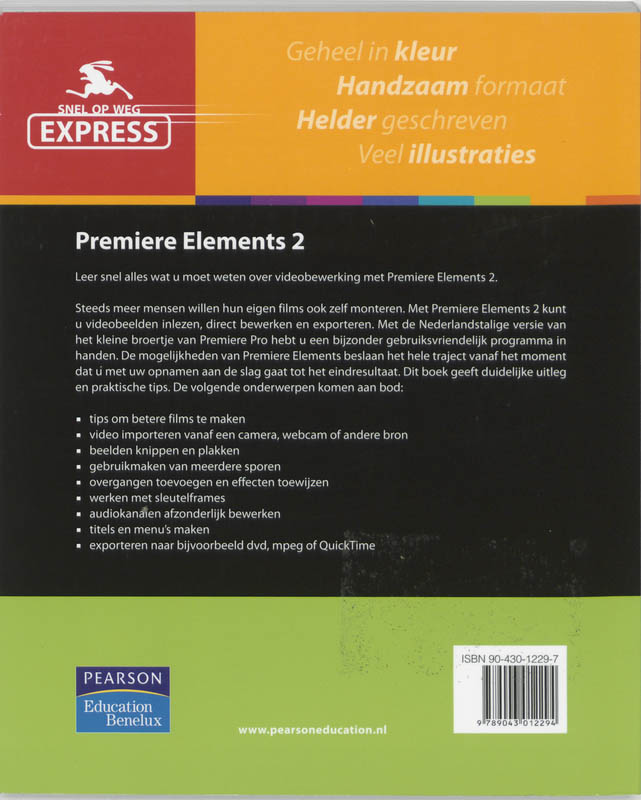 Achterkant van Snel op Weg Express Premiere Elements 2