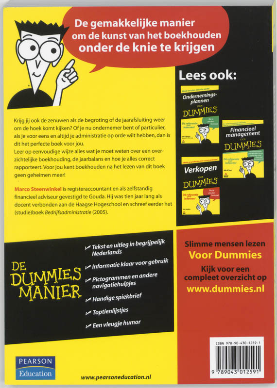 Achterkant van Boekhouden voor Dummies