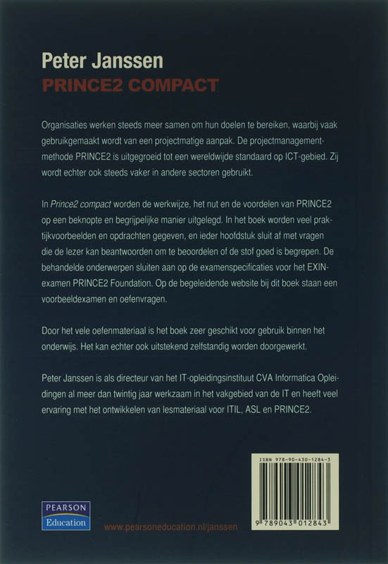 Achterkant van Prince2 compact