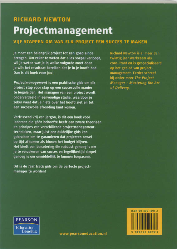Achterkant van Projectmanagement