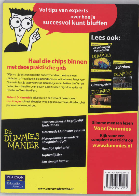 Achterkant van Poker voor Dummies