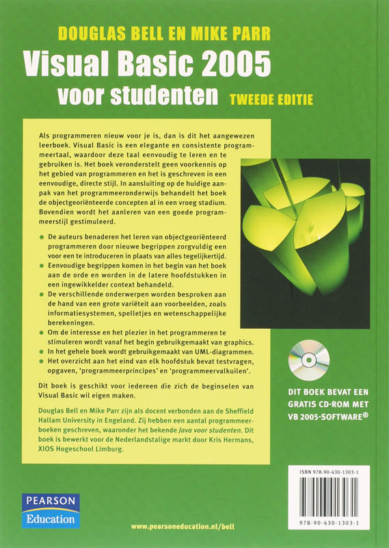 Achterkant van Visual Basic 2005 voor studenten